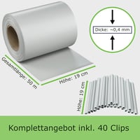WORKINGHOUSE PVC Adatvédelmi Szalag 450g/m² Dupla Rudas Kerítéshez 50m Tekercs Világosszürke - 1, Lightgrey 6