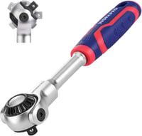 WORKPRO 1/4" Forgófejes Racsni 72 Fogas Csatlakozóval 270° Hajlítható Fej Gyorsoldással 1