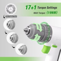 WORKPRO 12V Akkus Csavarbehajtó Fúró 19 NM Nyomaték LED Lámpával 3