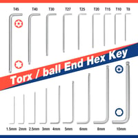 WORKPRO 18 részes Torx és gömbfejű imbuszkulcs szett 1.5-10mm Cr-V acél 2