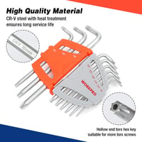 WORKPRO 18 részes Torx és gömbfejű imbuszkulcs szett 1.5-10mm Cr-V acél 4
