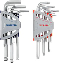WORKPRO 18 részes Torx és gömbfejű imbuszkulcs szett 1.5-10mm Cr-V acél 1
