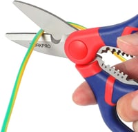 WORKPRO 2 az 1-ben Elektromosszerelő Olló Kábelvágó Sokoldalú Olló Vezetékcsupaszító 152mm Rozsdamentes 8