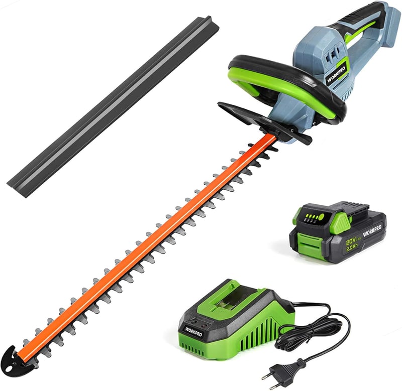 WORKPRO 20V akkumulátoros sövényvágó 510mm vágási hossz, akkuval és töltővel