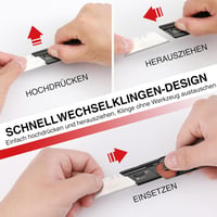 WORKPRO 2az1-ben Zsebkés Összecsukható Kés Alumínium Fa Nyéllel Gyorscsere 10 Pótpengével 5