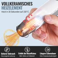 Pistol cu aer cald fără fir WORKPRO 7.2V, 150-360°C - alb 7