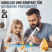 Pistol cu aer cald fără fir WORKPRO 7.2V, 150-360°C - alb 3