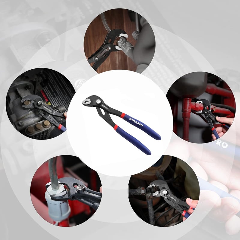 WORKPRO Csatornafogó 180mm Cr-V Acél Állítható Gyorsoldó Csatlakozással