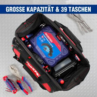 WORKPRO Elektromosszerelő Szerszámos Táska 1680D Poliészter 42x25x34cm 6