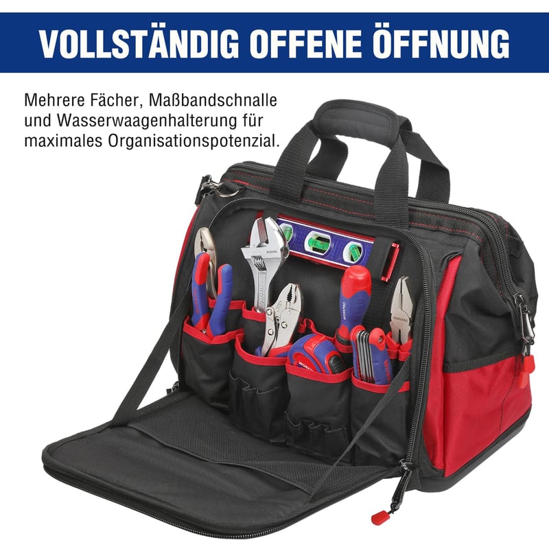 WORKPRO Elektromosszerelő Szerszámos Táska 1680D Poliészter 42x25x34cm