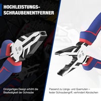 WORKPRO Kombinált Fogó 200mm - Multifunkciós Univerzális Szerszám Csavarkiszedővel és Kábelvágóval, Cr-V Acél, Otthoni és Műhelymunkákhoz 2