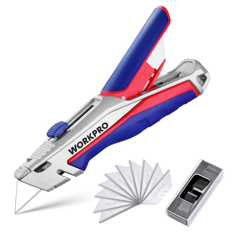 WORKPRO univerzális vágókés gumitukoron 15 SK5 pótpengével