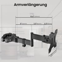 Univerzálny držiak na monitor na tyč WORLDLIFT VESA pre obrazovky s uhlopriečkou 17-32 palcov, nosnosť 8 kg, kĺbové rameno, VESA 75x75 a 100x100 5