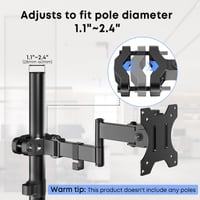 Univerzálny držiak na monitor na tyč WORLDLIFT VESA pre obrazovky s uhlopriečkou 17-32 palcov, nosnosť 8 kg, kĺbové rameno, VESA 75x75 a 100x100 3