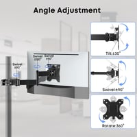 Univerzálny držiak na monitor na tyč WORLDLIFT VESA pre obrazovky s uhlopriečkou 17-32 palcov, nosnosť 8 kg, kĺbové rameno, VESA 75x75 a 100x100 4