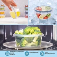 WORLUDE set od 6 posuda za čuvanje hrane s poklopcem, okrugle, hermetički zatvorene, bez BPA, pogodne za zamrzivač, mikrovalnu pećnicu i perilicu posuđa, s kopčama za zatvaranje 2