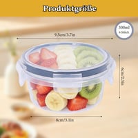 WORLUDE set od 6 posuda za čuvanje hrane s poklopcem, okrugle, hermetički zatvorene, bez BPA, pogodne za zamrzivač, mikrovalnu pećnicu i perilicu posuđa, s kopčama za zatvaranje 3