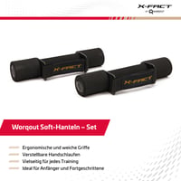 Set Gantere Soft WORQOUT – 2 x 1 kg, Mâner Ergonomic din Spumă, pentru Alergare, Aerobic și Antrenament de Forță 2