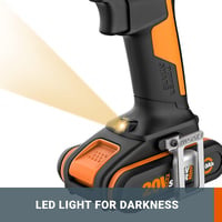 WORX 18V Akkus Fúró PowerShare Rendszerrel - 30 Nm Nyomaték, Változtatható Sebesség, LED Világítás, 10mm Tokmány, 2 Akkumulátorral, Narancs- 5