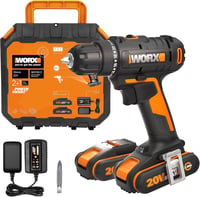 WORX 18V Akkus Fúró PowerShare Rendszerrel - 30 Nm Nyomaték, Változtatható Sebesség, LED Világítás, 10mm Tokmány, 2 Akkumulátorral, Narancs- 1
