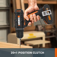 WORX 18V Akkus Fúró PowerShare Rendszerrel - 30 Nm Nyomaték, Változtatható Sebesség, LED Világítás, 10mm Tokmány, 2 Akkumulátorral, Narancs- 3