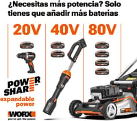 WORX 20V Akkumulátoros Porszívó Fúvó Brushless Motorral és Matracfújtató Funkcióval 9