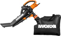 WORX 3000W Elektromos Lombfúvó és Lombszívó Aprítóval - 3 az 1-ben Kerti Eszköz 45L Gyűjtőzsákkal, 335 km/h, 600 m³/h (WG505E) 1