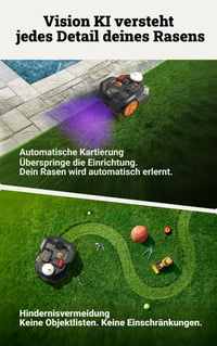 Robotkosilica WORX Landroid Vision Cloud WR304E 2WD bez granične žice, 400 m², AI prepoznavanje prepreka, VSLAM+ RTK Cloud navigacija, automatska 3
