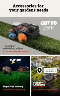 Robotska kosilica WORX Landroid Vision Cloud WR304E 2WD - 400 m², narančasta, pogon na dva kotača, inteligentna navigacija 7