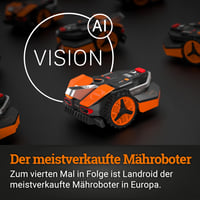 Robotická kosačka WORX Landroid Vision S250 WR202E bez obvodového kábla, 250 m², Wi-Fi a Bluetooth, umelá inteligencia s vyhýbaním sa prekážkam, s 8