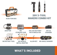 WORX MakerX WX991 18V Multifunkciós Szerszám Szett Sarokcsiszoló Forrasztópisztoly 3in1 PowerShare 7
