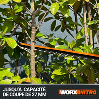 WORX Nitro WG286E.1 40V akkus sövényvágó, 58cm vágási hossz, 27mm vágási vastagság 6