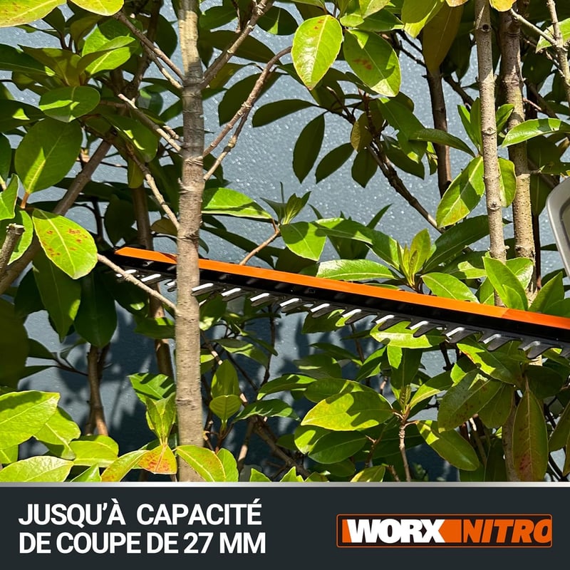 WORX Nitro WG286E.1 40V akkus sövényvágó, 58cm vágási hossz, 27mm vágási vastagság