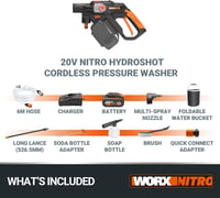 WORX Nitro WG633E.1 20V akkus nyomásmosó 56 bar, kert és autó tisztításhoz 9
