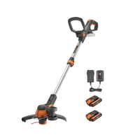 WORX WG163E 20V Li-Ion akumulatorski trimer za travu, promjer košnje 30 cm, flaks 1,65 mm, aluminijska drška, 2 x 2Ah baterije i punjač, crno/narančasta 1