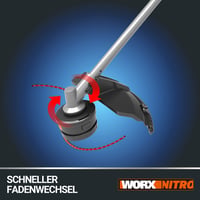 Akumulátorová vyžínačka WORX WG186E.92, bezuhlíkový motor, 40V, záber 38 cm, bez akumulátora a nabíjačky, použitý, neúplný stav 8