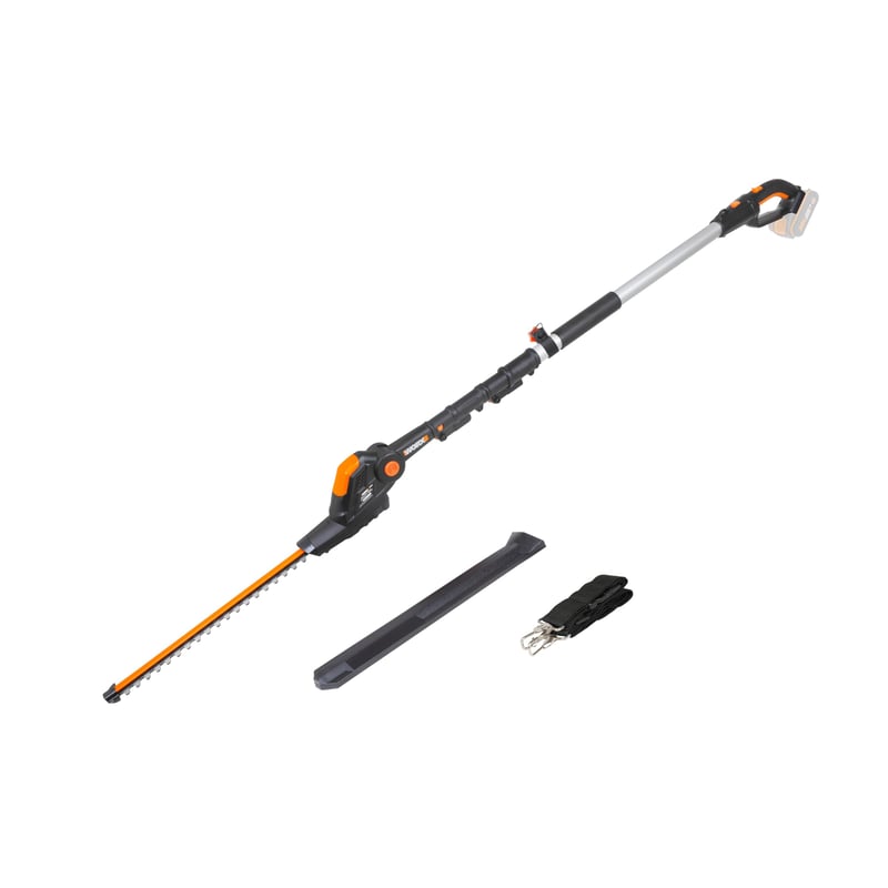 WORX WG252E.9 Akumulatorske teleskopske škare za živicu - širina rezanja 45 cm, teleskopska drška s 10 stupnjeva podešavanja do 3,20 m visine, PowerShare kompatibilnost