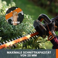 Akumulátorové nožnice na živý plot WORX WG264E.9 20V, dĺžka čepele 56 cm, rozstup zubov 20 mm, bez akumulátora a nabíjačky 4
