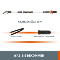 WORX WG349E.9 Teleskopska lančana pila 20V - bez baterije i punjača, crna, ručna lančana pila za teško dostupna mjesta u vrtu 5