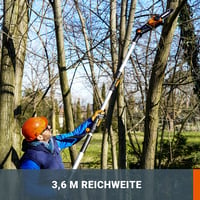 WORX WG349E.9 Teleskopska lančana pila 20V - bez baterije i punjača, crna, ručna lančana pila za teško dostupna mjesta u vrtu 4