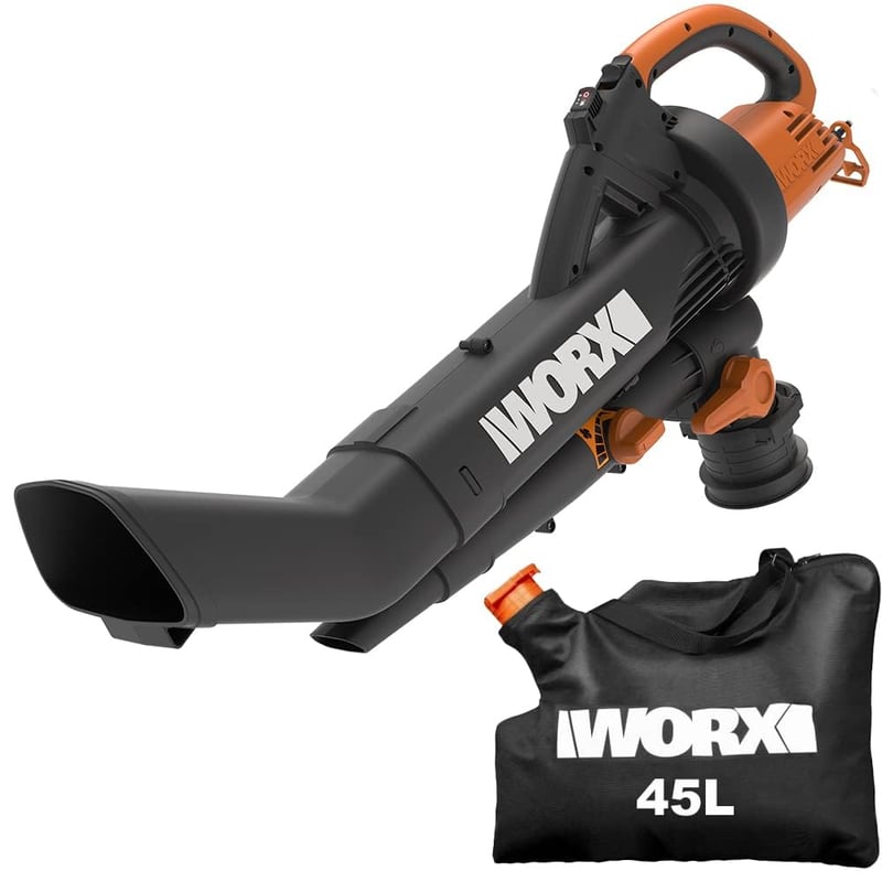 Fúkač, vysávač a drvič lístia WORX WG505E 3 v 1 s výkonom 3000 W a zberným vakom