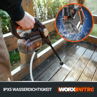 WORX WG633E.9 Akkus Magasnyomású Mosó 20V 56 Bar Kefe Nélküli Motor 5az1 Fúvóka - Without battery and charger 6