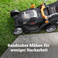 WORX WG733E Akumulatorska kosilica 20V, širina košnje 33 cm, košara od 35L, motor bez četkica, 6 visina košnje (25-75 mm), Intellicut, 4Ah baterija i punjač 5