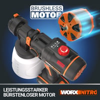Sistem de vopsit cu acumulator WORX WX020 20V - cu acumulator de 4Ah și încărcător rapid de 2A 2