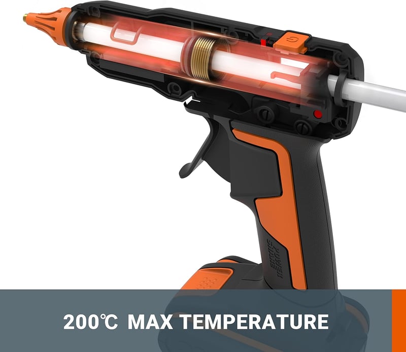 WORX WX045.9 Akkus Melegragasztó Pisztoly 20V 60W 200°C Anti-Csepeg