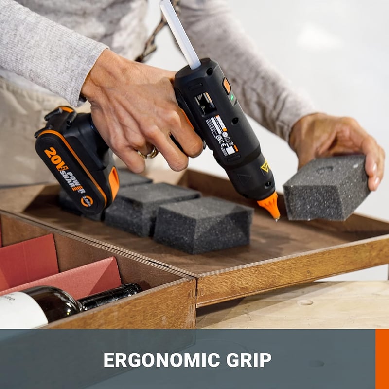 WORX WX045.9 Akkus Melegragasztó Pisztoly 20V 60W 200°C Anti-Csepeg