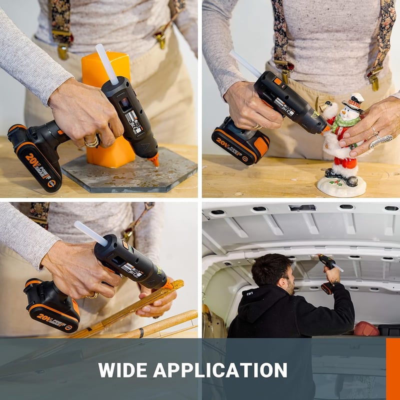 WORX WX045.9 Akkus Melegragasztó Pisztoly 20V 60W 200°C Anti-Csepeg
