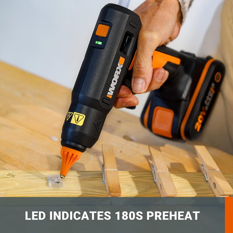 WORX WX045.9 Akkus Melegragasztó Pisztoly 20V 60W 200°C Anti-Csepeg