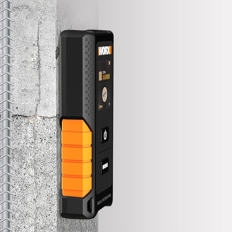 WORX WX086 Falszkenner 3-in-1 Multifunkciós Detektor - Fa, Fém és Elektromos Vezeték Kereső HyperCrystal LCD Kijelzővel, 3.7V
