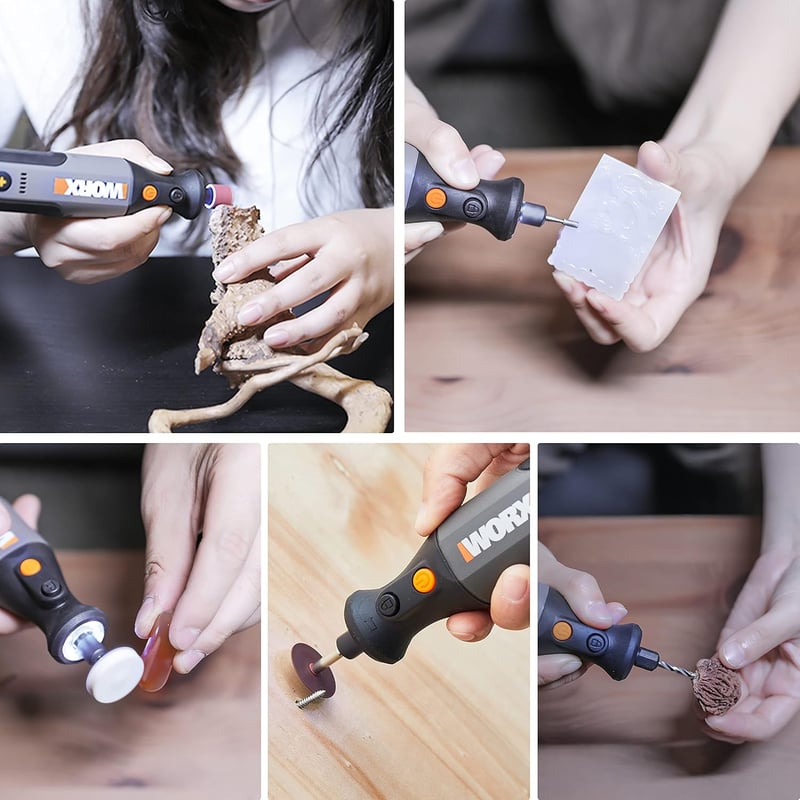 WORX WX106 8V Multiszerszám 23 Tartozékkal, 5000-28000 RPM, USB Töltés